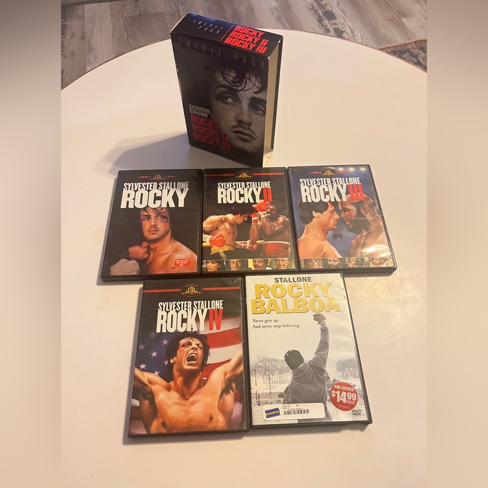 Rocky I, II, III, IV - 4 feature films and Rocky Balboa DVDs one blockbuster